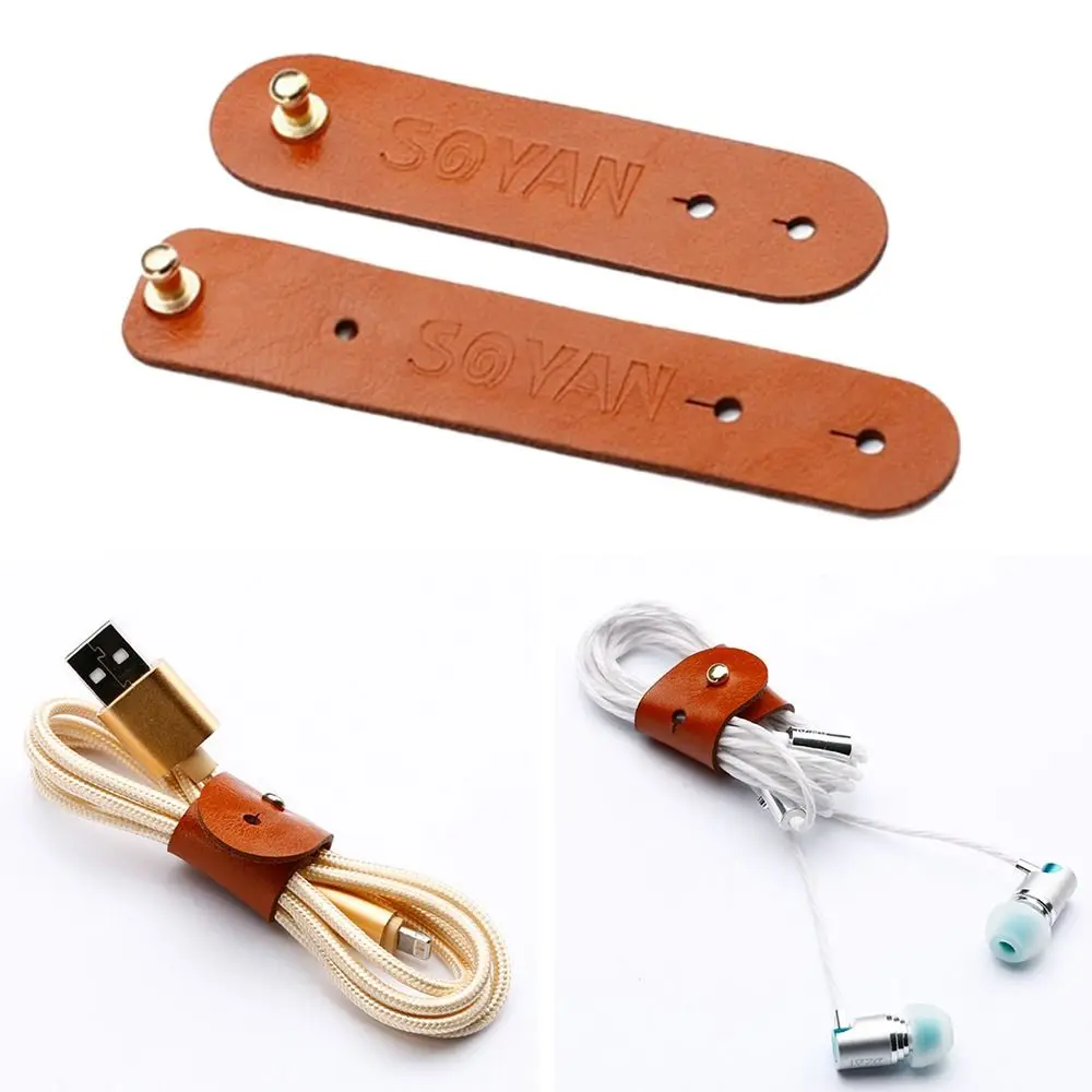 Leather Cable Winder Cartoon Cord Organizer Mini Cord Organizer Earphone Cord Winder Data Line