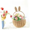Easter Rattan Woven Hand Basket Woven Rattan Hand Basket  Sundry Organizer Diy Flowers Gift Storage Holder Rabbit Picnic home 4