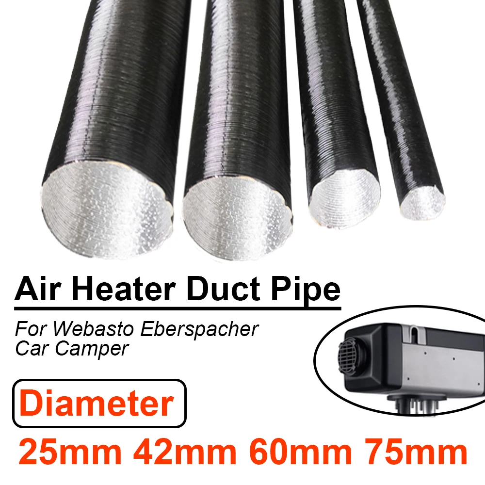 Air Diesel Parking Heater Duct Pipe Tube Hose 25mm 42mm 60mm 75mm Length For Webasto Eberspacher Extendable 100-500cm