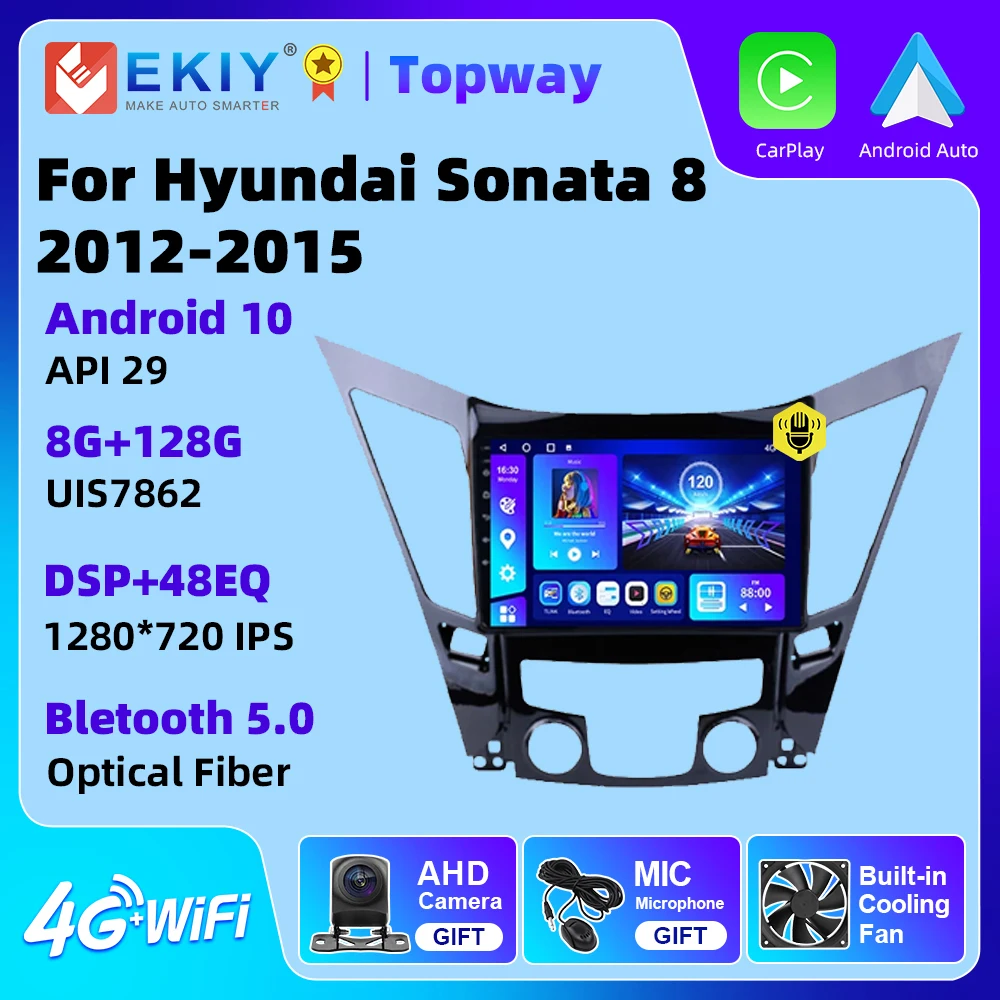 

Автомагнитола EKIY для Hyundai Sonata 8 2010-2015, Android, GPS-навигация л, л, 4G, Wi-Fi, автомагнитола без DVD-плеера, 2 Din