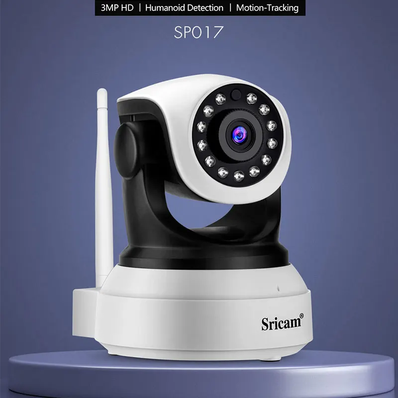 

Sricam SP017 3.0MP IP Camera Wifi Home 360° Mobile Remote View Indoor Baby Monitor Two Way Audio Video Surveillance CCTV Camera