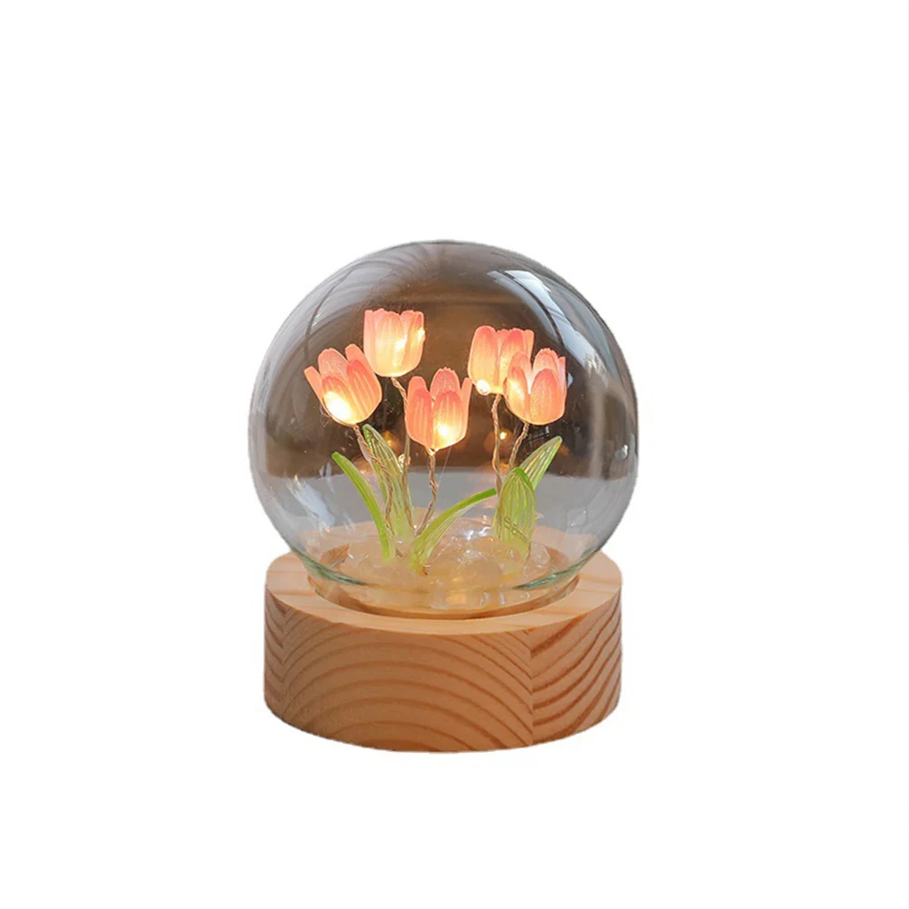 

LED Tulip Table Lamp DIY Handmade Night Light Simulation Flower Atmosphere Desk Light Romantic Flower Gift Cafe Home Decor