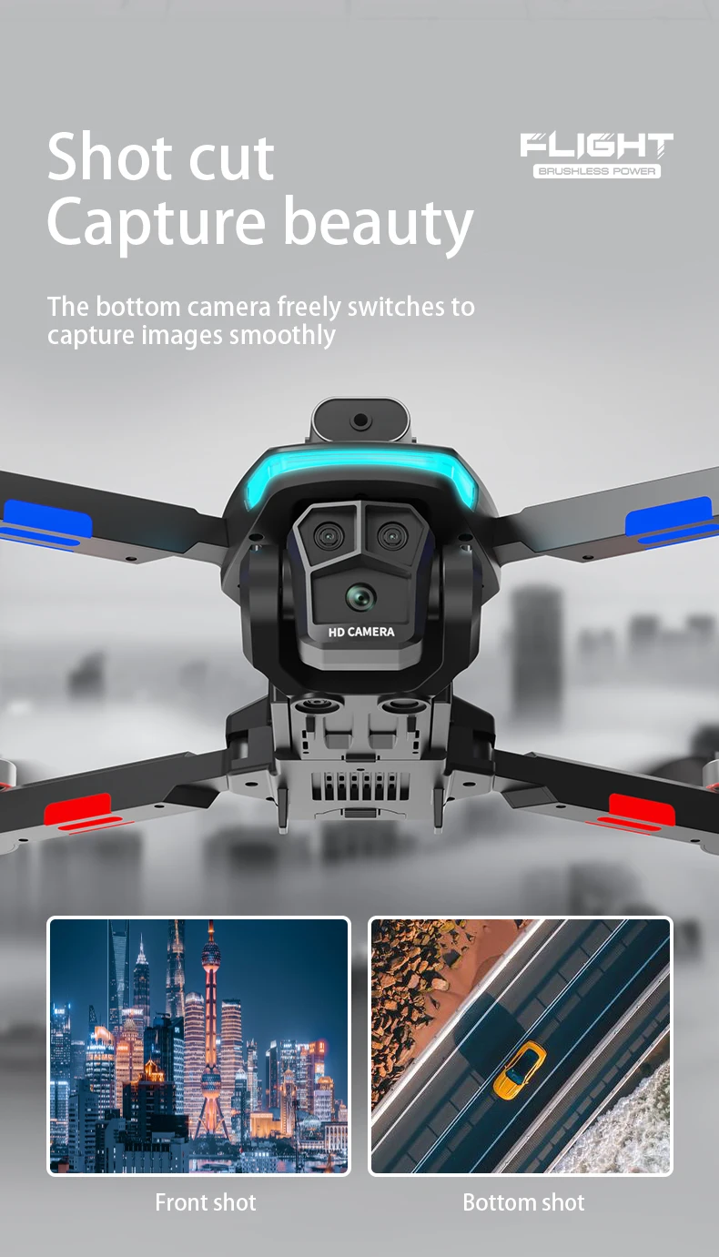2025 New L23 Pro MAX spray Drone Professional 8K HD Three Camera Aerial Light Flow Brushless Obstacle Avoidance Rc Aircraft Toys