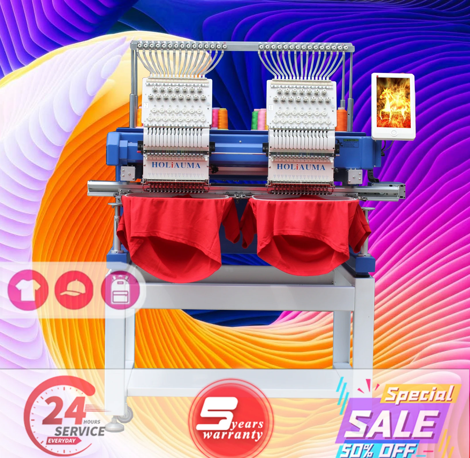 Holiauma Best Dahao 2 Heads Computer Embroidery Machine Same As Zsk