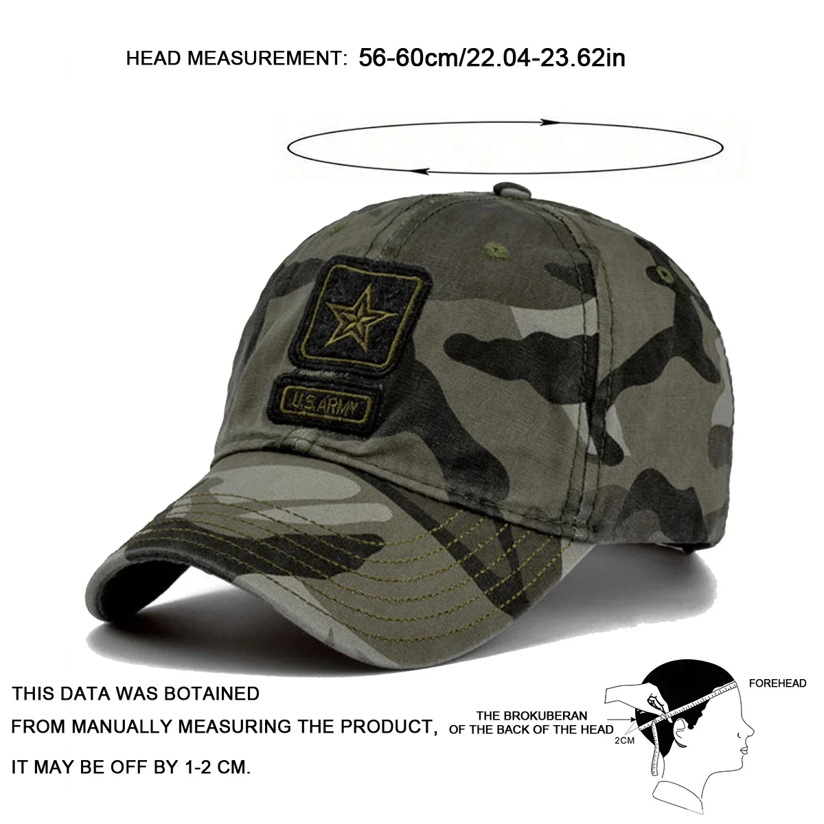 Gorras de béisbol bordadas del ejército de EE. UU. con pentagrama Unisex,  gorras informales ajustables para exteriores para primavera y otoño, gorra  deportiva con protección solar - AliExpress, image size:1200x1200