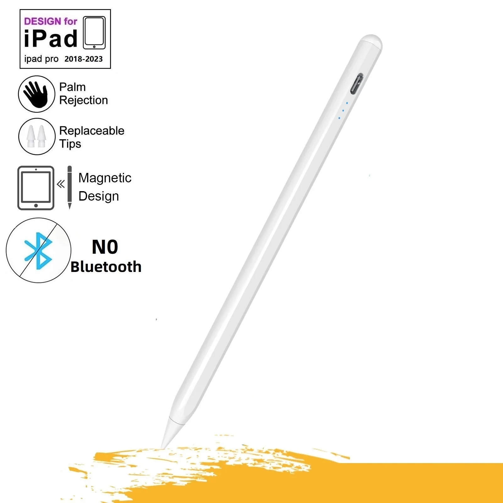 

Стилус YP для iPad/Pro/Mini / Air, карандаш 2-го поколения для iPad 2018-2023 с блокировкой наклона ладони