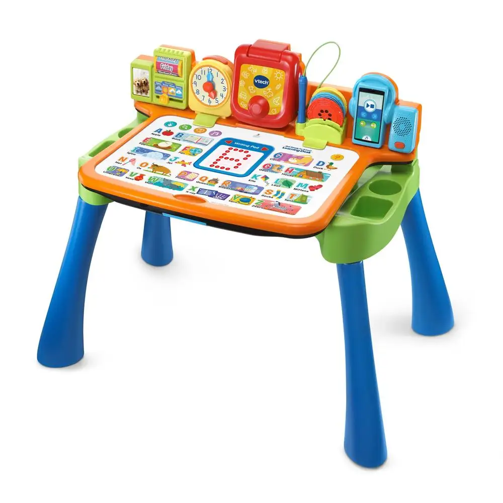 5-in-1 Learning Desk Educational Interactive Toy Kids Play Activity Station Touch and Learn Writing Projector Chalkboard Music 6
