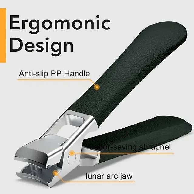profissional de aço inoxidável cortador de unhas conjunto para unhas grossas anti-respingo afiado trimmer unhas pedicure manicure ferramentas para homem 1