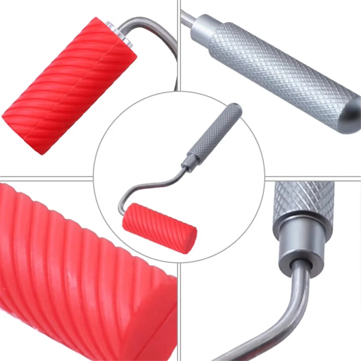 A04R-1set Silicone Roller Brush Kit Multipurpose for Home Renovation Wall Household Paint Tool Tray Paintwork Tools Parts