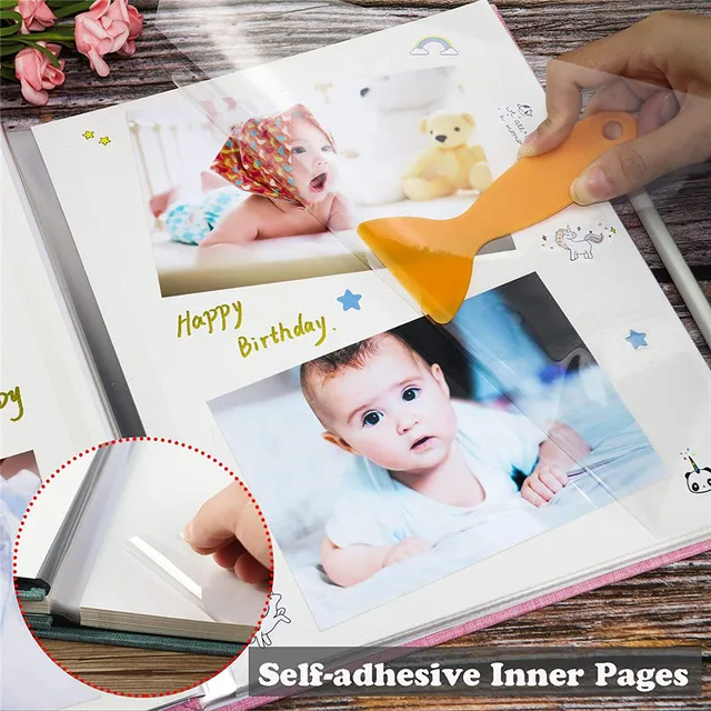 Mágneses 4X6 Ragasztó Önkészlet Kéznyomó Fotófüzet Baba 2 Pad Memóriával A Windows Lábnyomához Album Boy/Girl Ink Book - Image 6