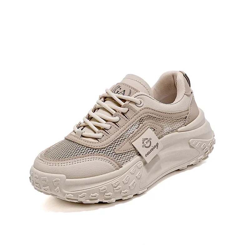 Women's Summer New Style Sport Shoes 2024 Breathable Mesh Surface Hollow Out White Casual Shoes Comfortable Women's Flats 5