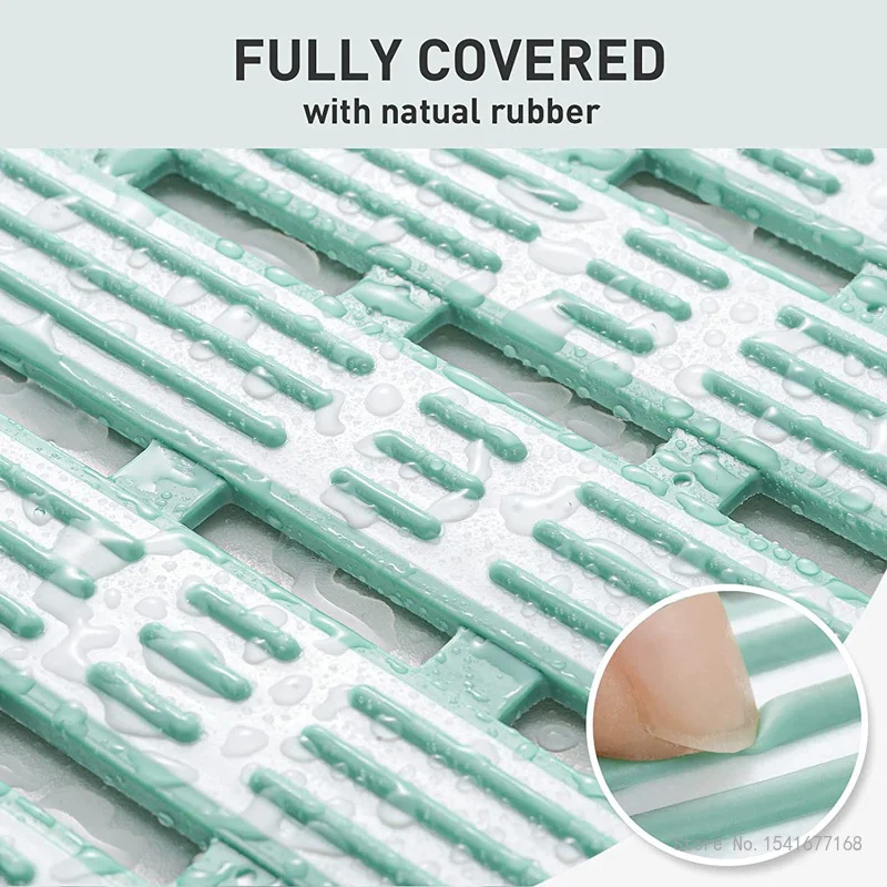 Long TPE Bath Mat with Suction Cup Bathroom Rugs Safety Anti Slip Shower Mat Bathtub Foot Pad, Shower Mat, 68x40cm, 90x40cm, 1Pc