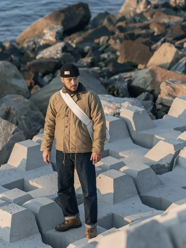 ブロンズ-男性用N-1デッキジャケット、プレーンエディション、頑丈な