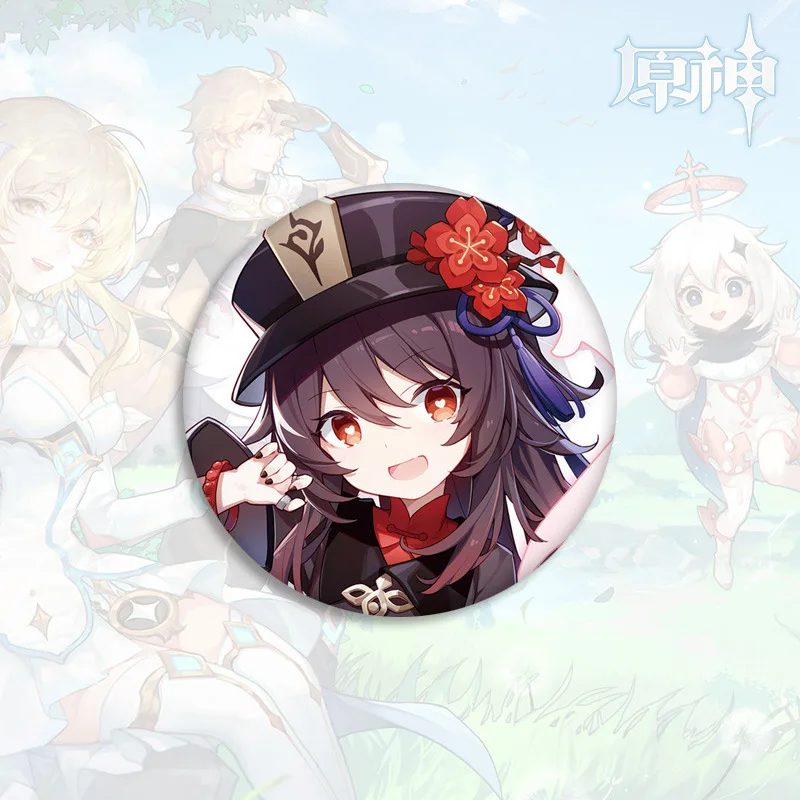 Compra online de Genshin Impact Broches Liyue Harbor Série Tema Personagem  Badge Xiao Zhongli Ganyu Hutao Shenhe Qiqi Yaoyao 58mm Pinos de folha de  flandres