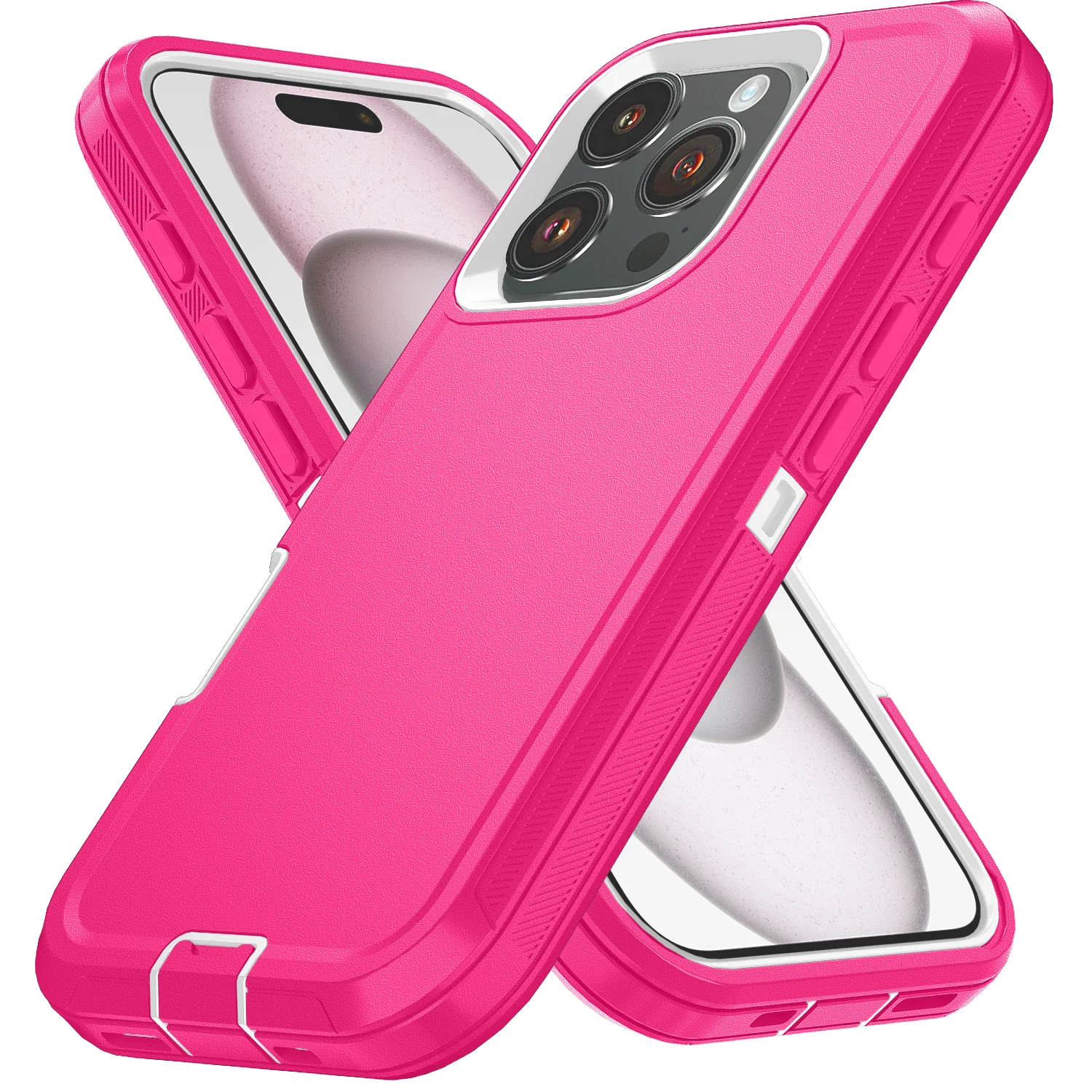 ตัวเลือกสินค้า เคสกันกระแทกแข็ง TPU+PC พร้อมขาตั้ง iPhone 17/16/15/14/13/12