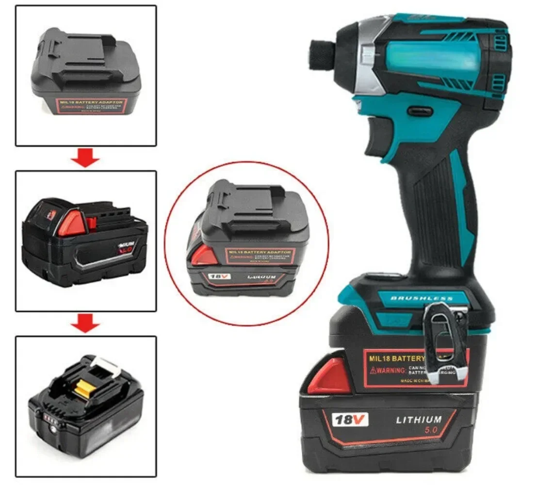 Adapter Converter for Milwaukee 18V Lithium Battery Convert to For Makita 18v BL Series Li-ion Battery Electric Power tool Drill frequency converter 2 2kw 380v cimr hb4a0009fbc faa fba h1000 series new