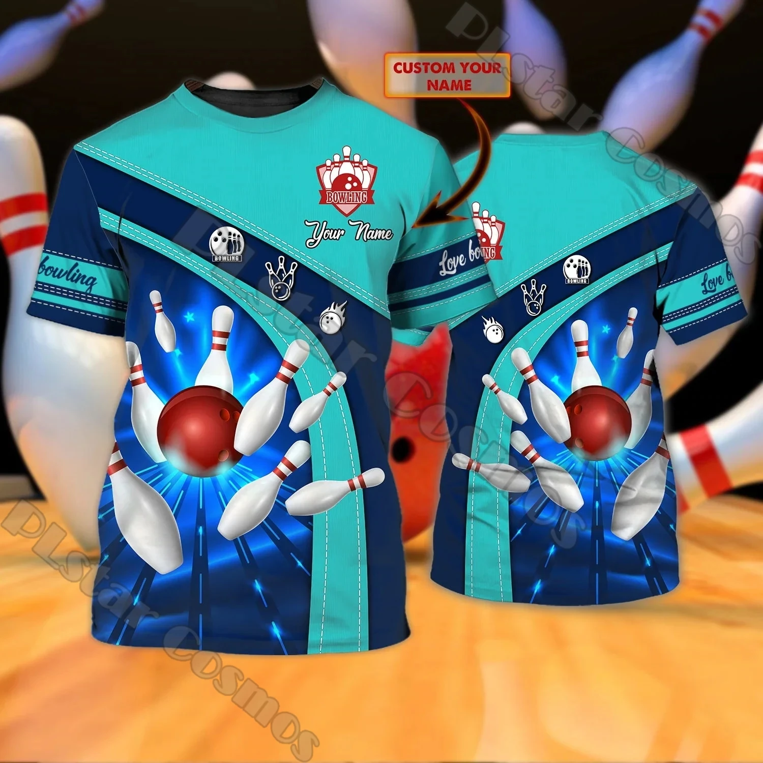 Sommer Neueste Mens t shirt Personalisierte Name Bowling Team 3D Volle Gedruckt Unisex Casual T-shirt Geschenk Für Bowling Liebhaber DW206 – Detail 21