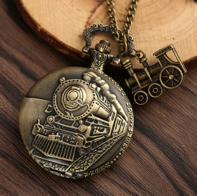 Klasický retro steampunk cvičit křemen kapsa hodinky s řetízek běžící pás přívěsek dar pro pánský muži vintage hodiny