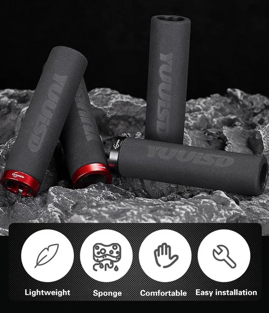 Manopole Bici In Schiuma KUKUPOW - Antiscivolo, Universali Per MTB E City Bike, Nero - Foto 3