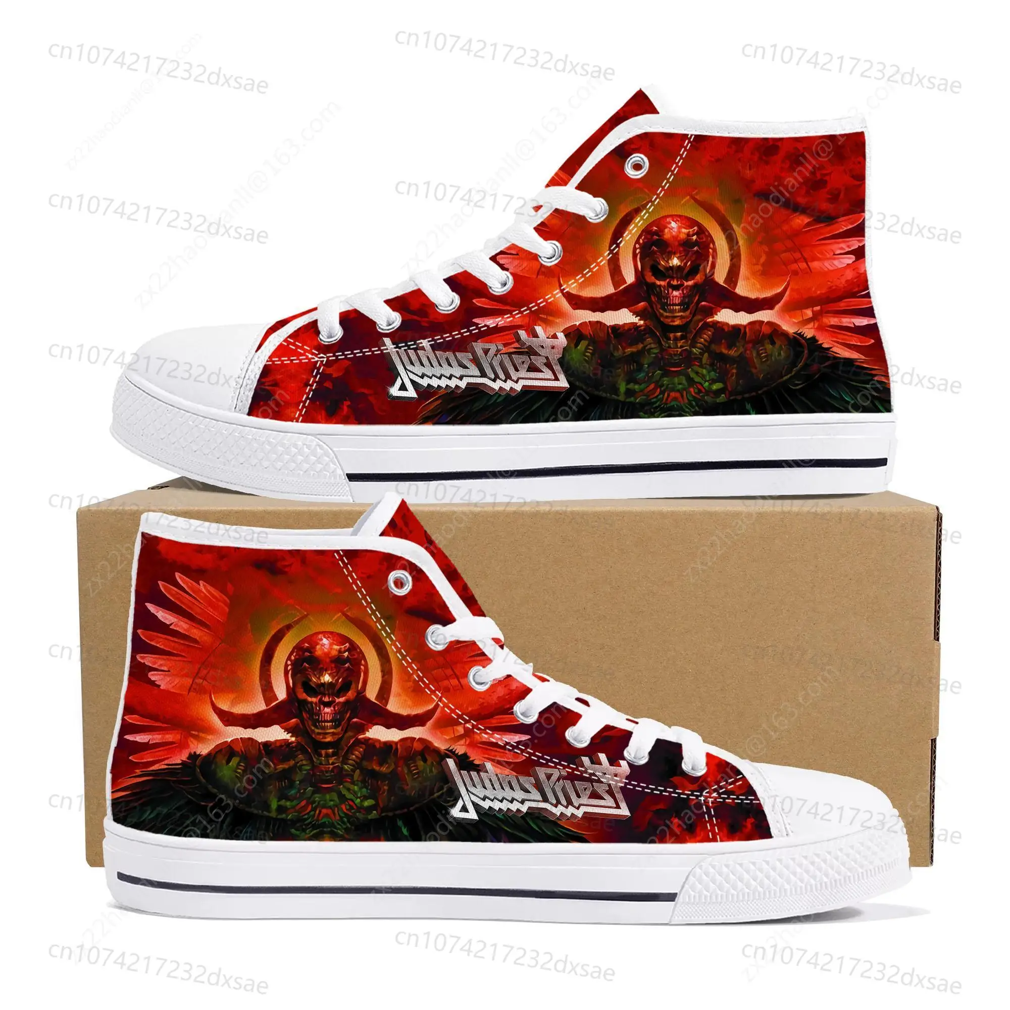 Judas Priest Heavy Metal Rock Band High Top High Quality Sneakers Men Women Teenager Canvas Sneaker Casual Custom Couple Shoes