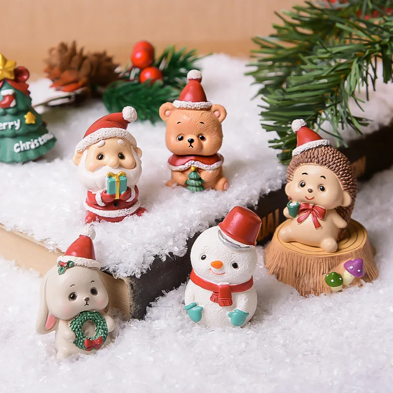 10 Pcs Three-dimensional Mini Snowman Car Dash Accessories Miniature Resin  Ornaments Globe - AliExpress