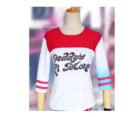 Halloween Cosplay Costume Quinn Squad Harley Monster T-shirt Pants Accessories Full Set cosplay costume halloween party shirt halloween dress outfit