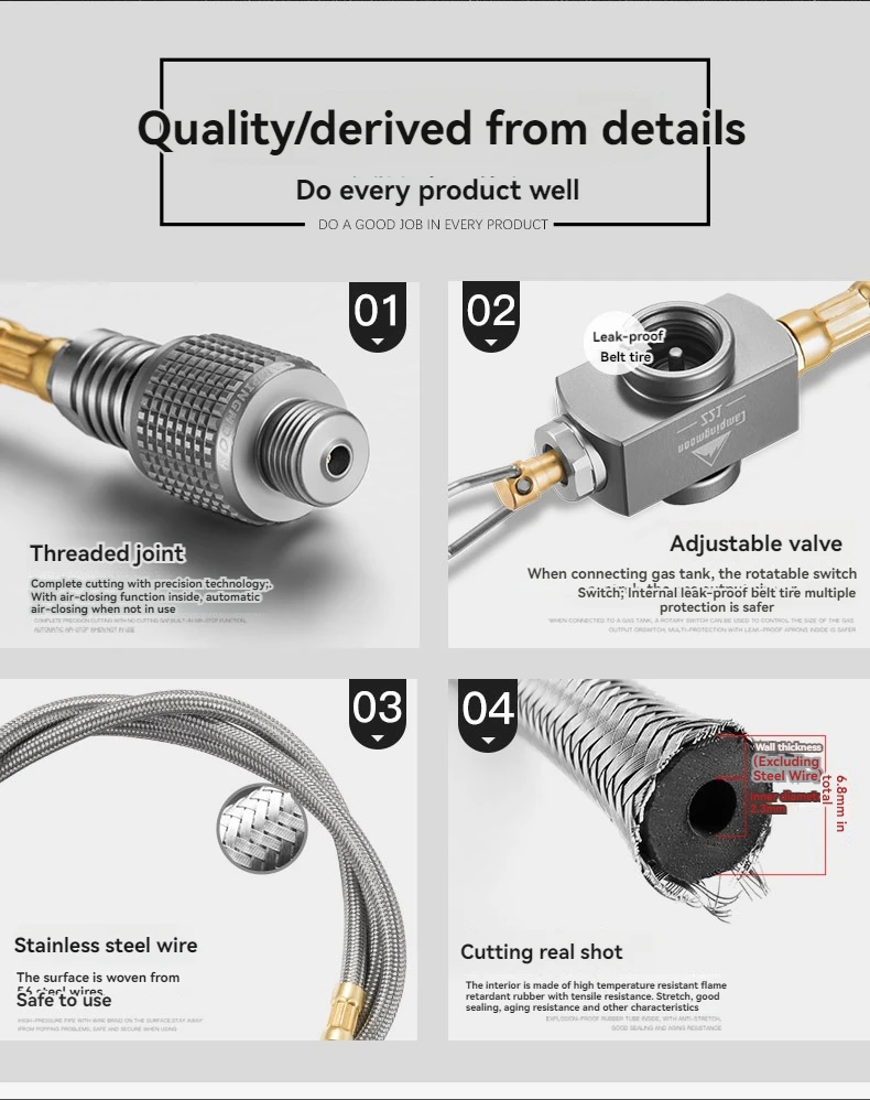 Description Picture 6 of itemCAMPINGMOON Outdoor Split Furnace Head Accessories,Flat Gas Tank Extension Cable with Valve,Camping Stove Extension Pipe Adapter