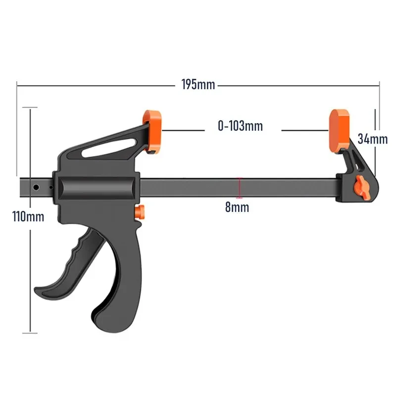 Woodworking Work Bar Clamp 5/2pcs 4 Inch Hard Quick Ratchet Release Clip Hand Tool for Carpentry