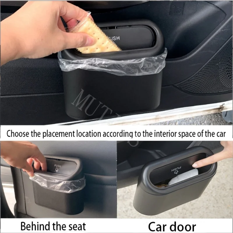 Car Portable Mini Trash Can Hanging Flip Lid Dustbin For BYD Atto 3 Yuan plus Seal Han EV Dolphin Accessories