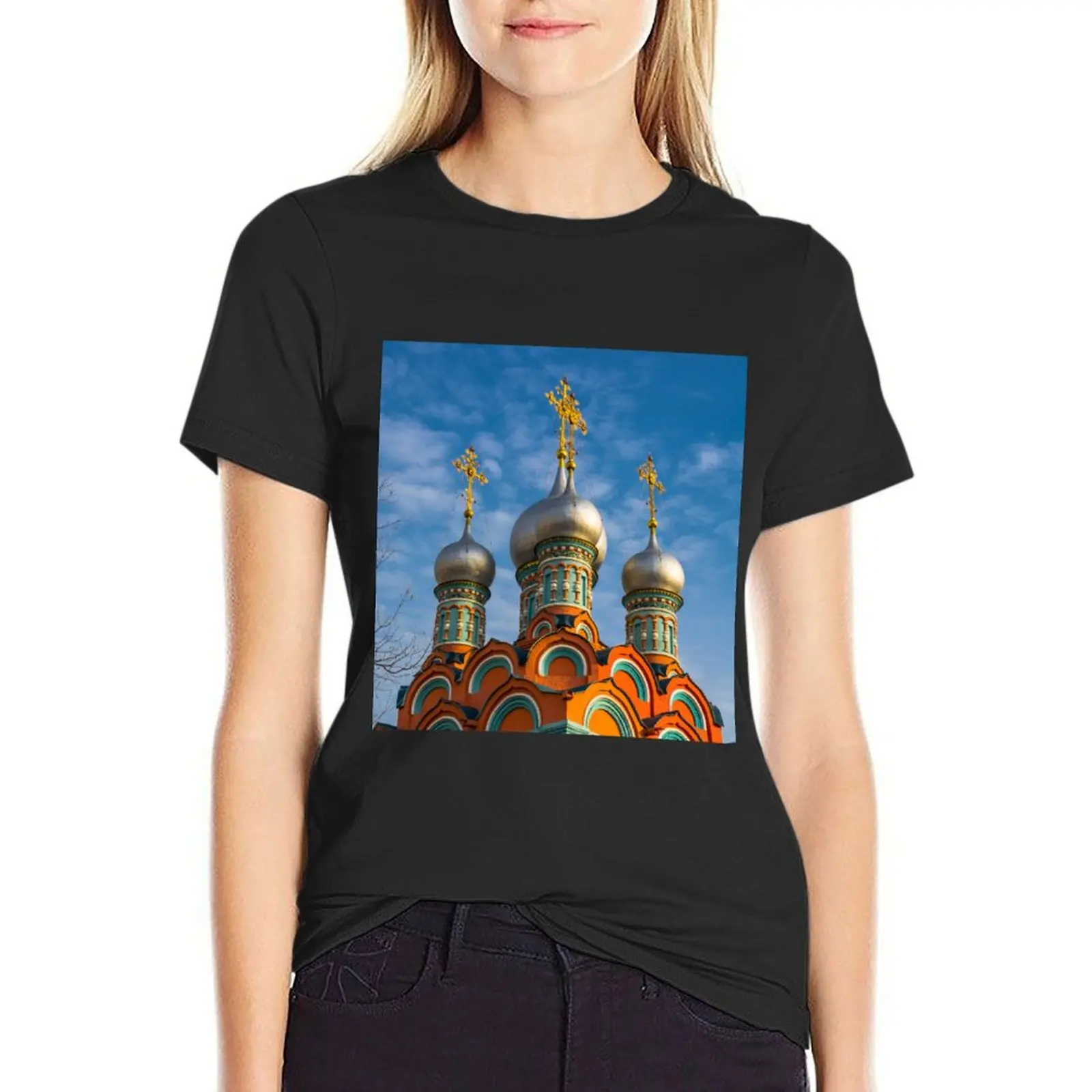 

The churh T-Shirt cute tops hippie clothes Women tops