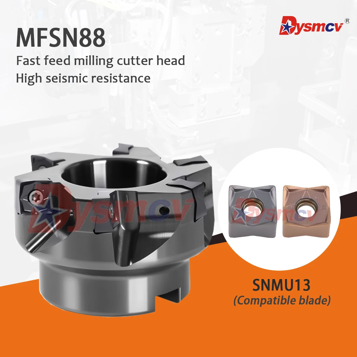 CNC-Schneidkopf MFSN-Serie Fräskopf CNC SNMU1305 Fräseinsätze MFSN88080R-6-TM Flachfräserkopf mit schnellem Vorschub