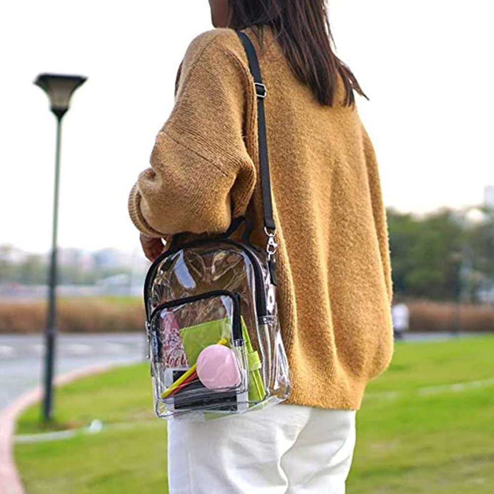 PVC Transparent Top-Handle Crossbody Bag Large Capacity Waterproof Shoulder Bag Christmas Birthday Party Gift