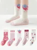5 Pairs of Girls' Socks That Can Be Worn in Spring and Summer, Strawberry Autumn and Winter Baby Socks, Soft Mid-calf Socks 3