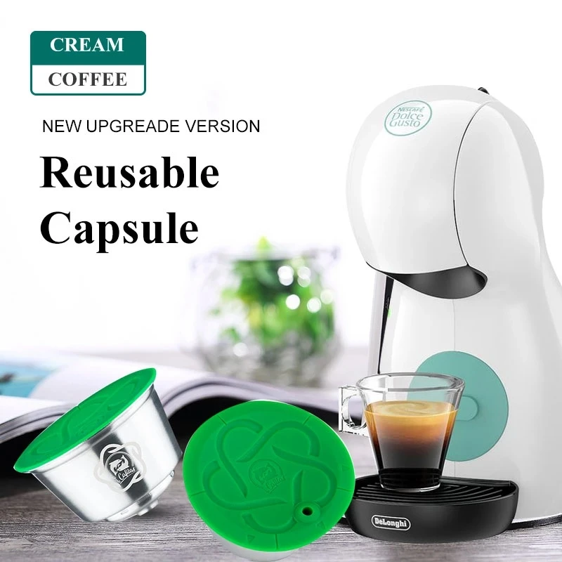 Sucute Capsule réutilisable pour Dolce Gusto Filtre à café en acier  inoxydable pour Nescafe/Dolce Gusto Set (avec cuillère brosse) : :  Cuisine et Maison