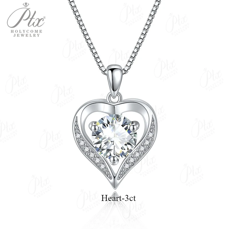 Moissanit-Halskette, mehrere Stile erhältlich, 925er Silber, hochwertiger funkelnder Schmuck, geeignet für Bankettanlässe – Detail 13