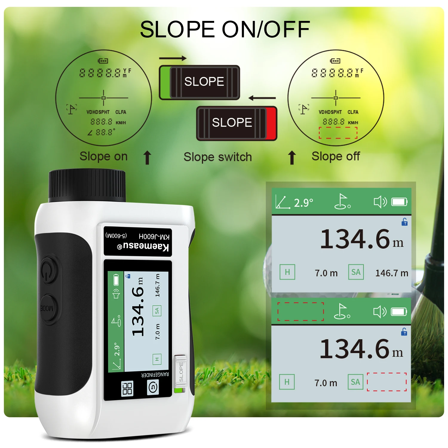 Laser Rangefinder Laser Distance Meter 600M /800M /1200M /1500M Golf Rangefinder Distance Meter LCD Touch Screen 6.5X Magnification USB Rechargeable Range Finder