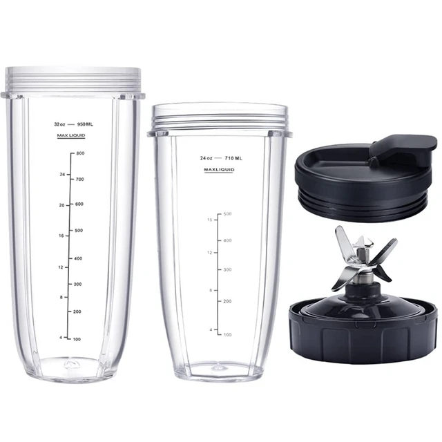 for Ninja Replacement Parts 7 Fins Extractor Blades and 24OZ Ninja Blender  Cup with Sealing Lid,for Nutri Ninja Auto IQ - AliExpress