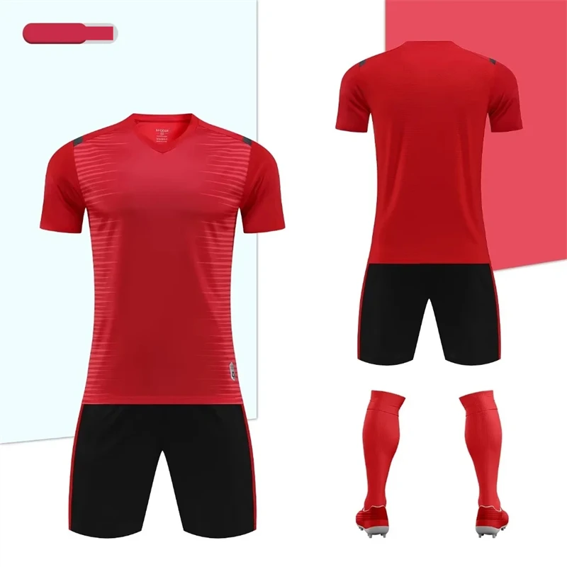 Children Soccer Jersey Top Grade Blank Soccer Kits Girl Boy Football Uniform Sportswear