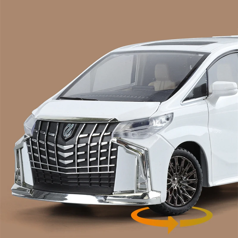 1:24 Key version Toyotas Alphard MPV Alloy Car Model Diecasts Metal Toy Vehicles Car Model Simulation Sound and Light Kids Gifts 5