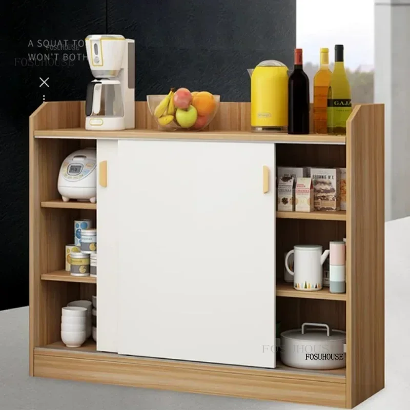 Modern Apartment Kitchen Cabinets Indoor Balcony Side Cabinet Simple Restaurant Storage Locker Living Room Cupboard with Door M 5