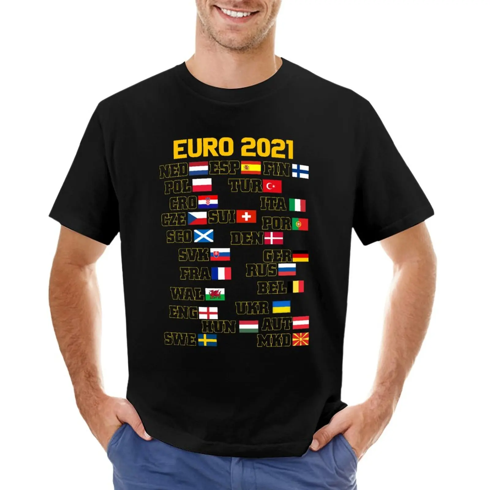 

Euro 2021 Contestants Design T-Shirt boys whites quick drying customs mens graphic t-shirts hip hop