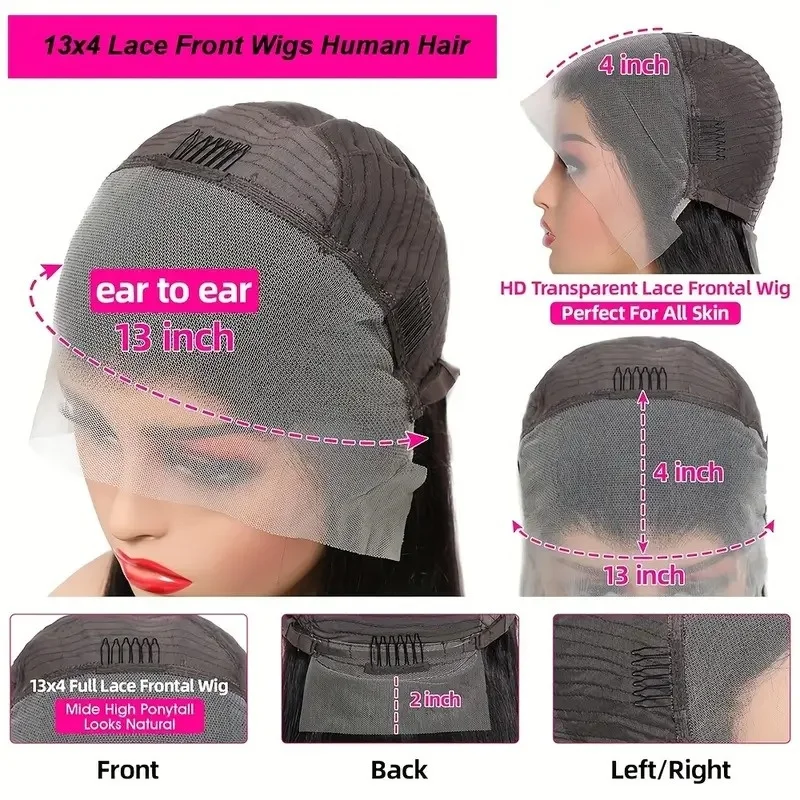 Body wave wigs human hair 40 inch Natural HD Lace wigs 220 density 100 real Brailian Frontal Lace human hair wigs for women