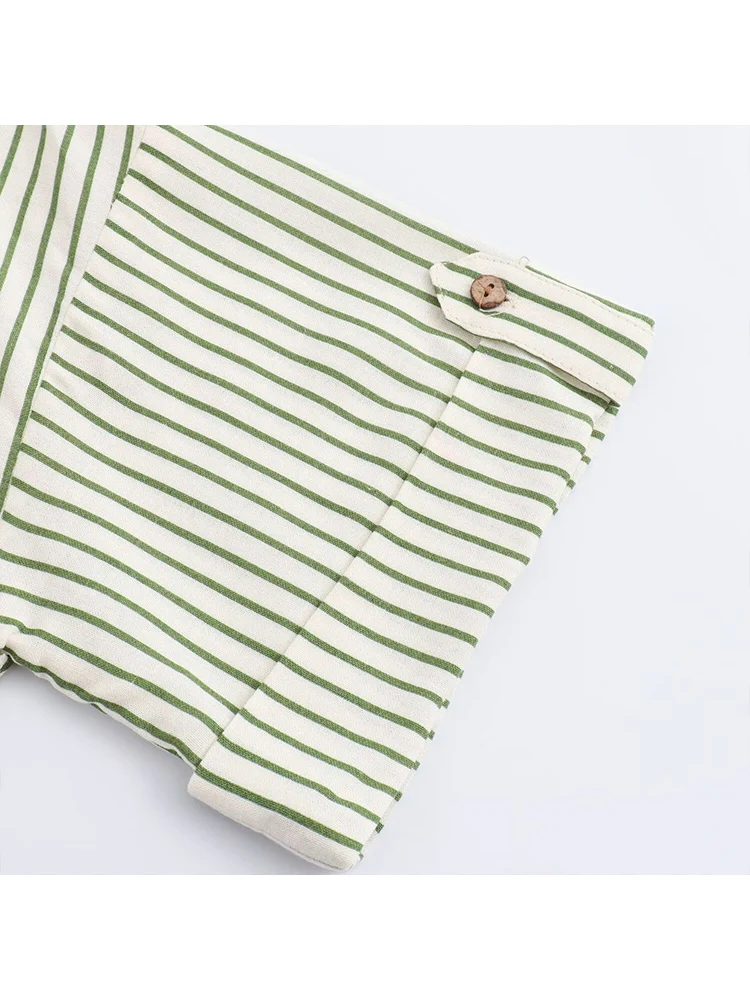 TFMLN New Short Sleeve Shirts For Women Summer Loose Single Breasted Lapel Blouse Clothing Casual Pockets Shirt Tops 2025 New