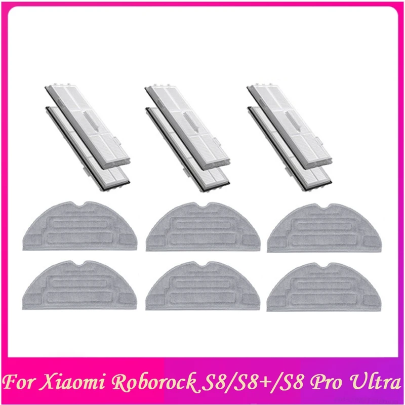 

12 шт., сменные фильтры Hepa для робота-пылесоса Roborock S8 Pro Ultra / S8 +/S8