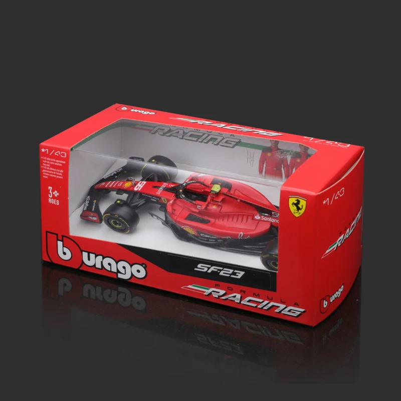 Bburago 1:43 페라리 SF-23 F1 자동차 모델, 합금 다이캐스트 자동차, 포뮬러 레이싱 모델 장난감 선물, 2023 시즌 럭셔리 차량