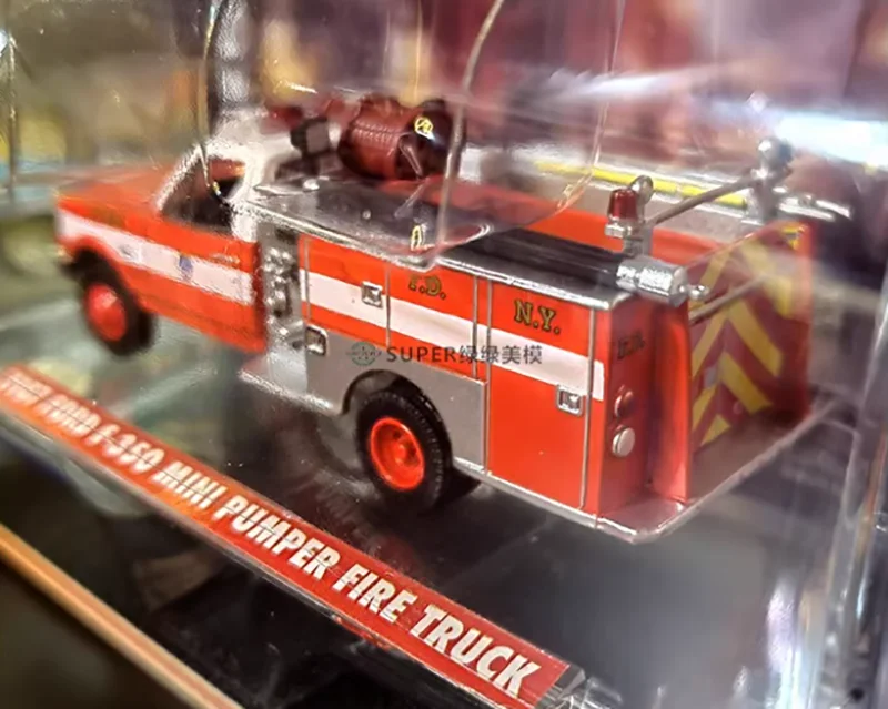 GreenLight 1/64 1987 F-350 mini pumper fire truck model Adult Gift Hobby & Toys static finished ornaments Collectibles