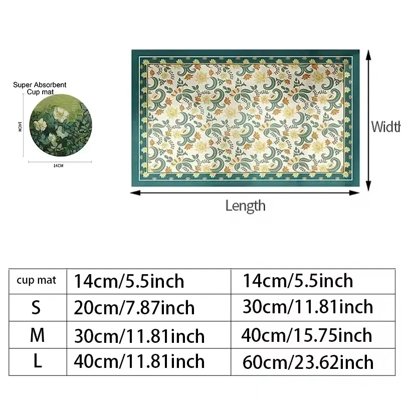 Solid Color Minimalist Kitchen Countertop Drain Pad Heat-resistant and Super Absorbent Drainage Mat Suitable for Restaurants 5