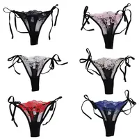Dames femmes broderie Lingerie transparente dentelle culottes sous-vêtements culotte slip 1