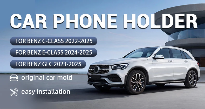 Spezielle Multimedia-Halterung für die Rücksitze von Mercedes-Benz C-Klasse W206 S206, E-Klasse W214 S214 und GLC-Klasse X254 mit iPad- und Handyhalterung – Detail 1