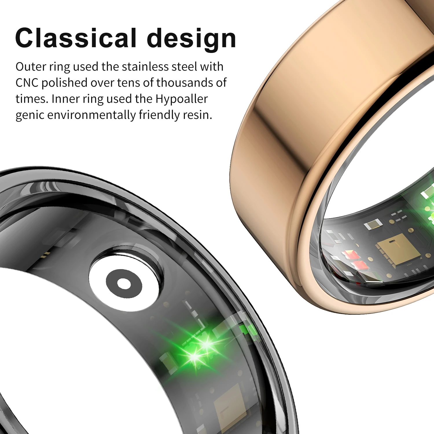 Smart Fitness Tracker Ring with Charging Case – Health & Sleep Monitor, Multi-Sport Modes, IP68 Waterproof